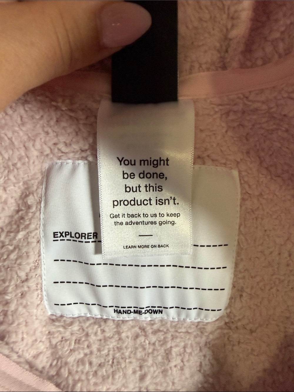 The North Face Light Pink Sherpa Baby One-Piece with Hooded Ears - Picture 7 of 14